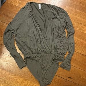 Bundle 3 for $30 American apparel long sleeve drape bodysuit olive green medium